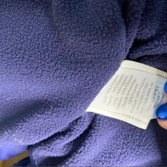 Gymboree little girls navy hooded puffy vest - Picture 5 of 10